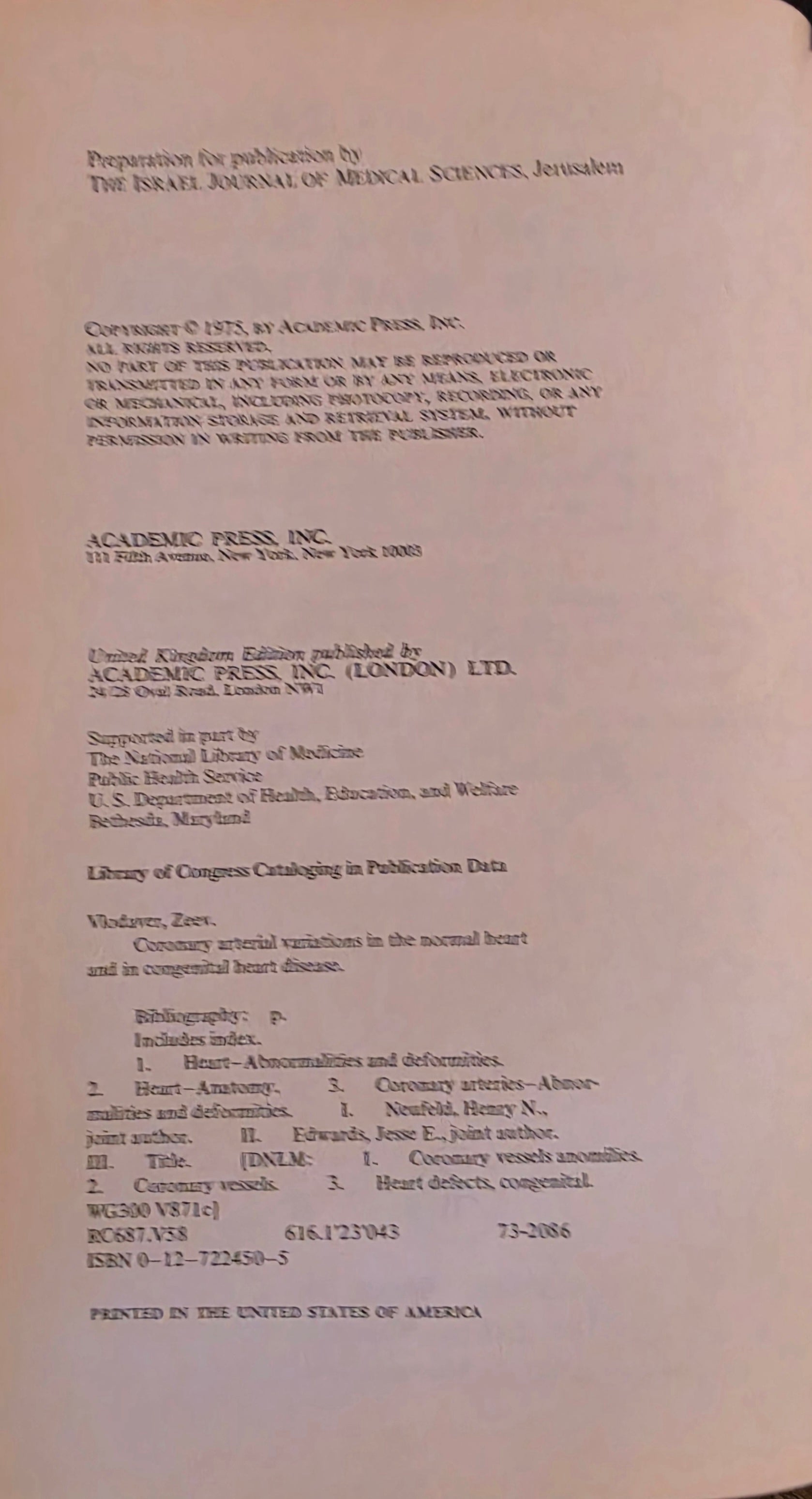 Coronary Arterial Variations in the Normal Heart and in Congenital Heart Disease